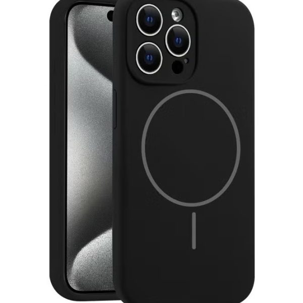 Silicon cover Compatible with iPhone 16 Pro Max (6.8 Inch) Case, Liquid Silicone Case, Full Body Protective Cover, Shockproof, Slim Phone Case, Anti-Scratch Soft Microfiber Lining – Black