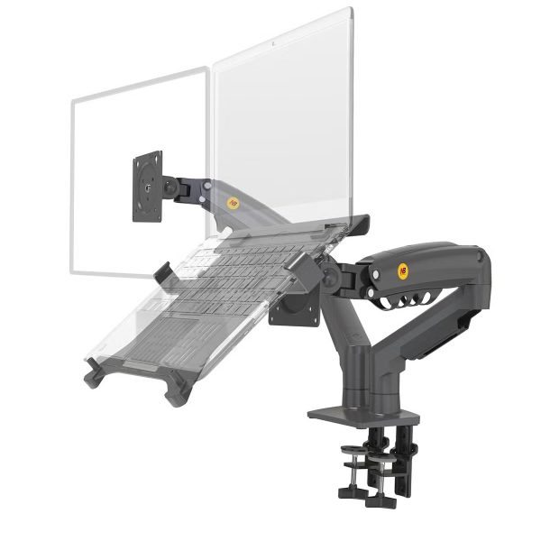 NB NORTH BAYOU Nb F160-FP Dual Arm 17-27" Monitor Holder And Laptop Stand