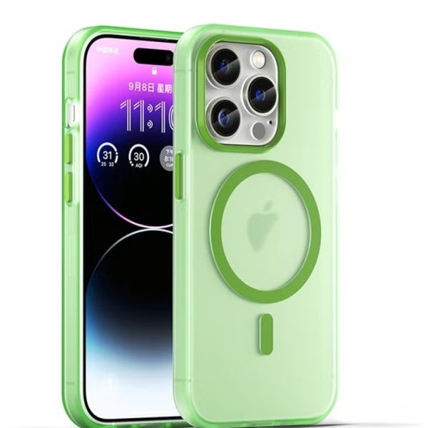 Drop-resistant, reinforced plastic back cover compatible with iPhone 12 Pro / 12- Green