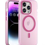Drop-resistant, reinforced plastic back cover compatible with iPhone 15 Pro - Pink