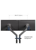 NB NORTH BAYOU H180-FP Dual Arm Shock Absorber 17"-27" Monitor Holder and 10"-17" Laptop Stand - Image 7
