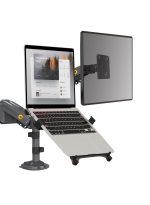 NB NORTH BAYOU H180-FP Dual Arm Shock Absorber 17"-27" Monitor Holder and 10"-17" Laptop Stand