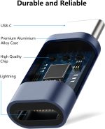 USB C to Lightning Adapter PD Fast Charge USB C Female to Lightning Male Type-C Cable to Lightning Converter -Black - Image 7