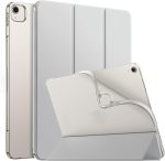 Case for iPad iPad Air 13 Inch Case M2 2024/iPad Pro 12.9 6th/5th/4th Generation 2022/2021/2020 with Pencil Holder, Clear Transparent Back Shell Slim Stand Shockproof Tablet Cover, Auto Wake/Sleep (Grey)