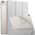 Case for iPad iPad Air 13 Inch Case M2 2024/iPad Pro 12.9 6th/5th/4th Generation 2022/2021/2020 with Pencil Holder, Clear Transparent Back Shell Slim Stand Shockproof Tablet Cover, Auto Wake/Sleep (Grey)