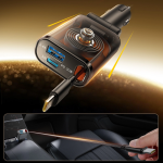 Joyroom JR-CCL07 3-in-1 Car Charger with Built-in Retractable Cable – Dark Gray - Image 2