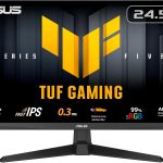 ASUS TUF Gaming VG259Q5A Gaming Monitor: 24.5-inch, Full HD(1920x1080), 200Hz, Fast IPS, ELMB, 0.3ms GTG (min.), Stereo speaker, DisplayWidget Center - Black