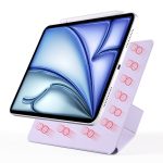 magnatic Case Compatible with iPad Air 13 inch (2024) M2, [Built-in Pencil Holder] Shockproof Cover, Auto Wake/Sleep, (purple) - Image 7