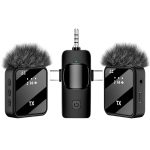 3-in-1 Wireless Lavalier Microphone F11-2 for Live Video Recording - High-Quality Lavalier Microphone for Smartphones, Cameras, and Computers, Clear Sound for Vlogging, Interviews, and Content Creation