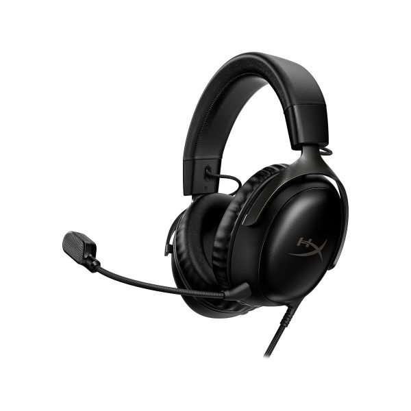 HYPERX Cloud III Wired Gaming Headset, For PC / PS5 / Xbox Series, Angled 53mm Drivers, Noise Cancelling, With LED Mic Mute Indicator, 10Hz-21kHz Frequency Response, Black | 727A8AA