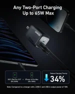 Anker 67W USB C Charger Foldable, 3-Port Compact and Fast PPS GaN Wall Charger, Fast Charger for MacBook Pro/Air, iPad Pro, Galaxy S25/S24/S23, Dell XPS 13, iPhone 16/15/14, Huawei, Xiaomi, Redmi - Image 6