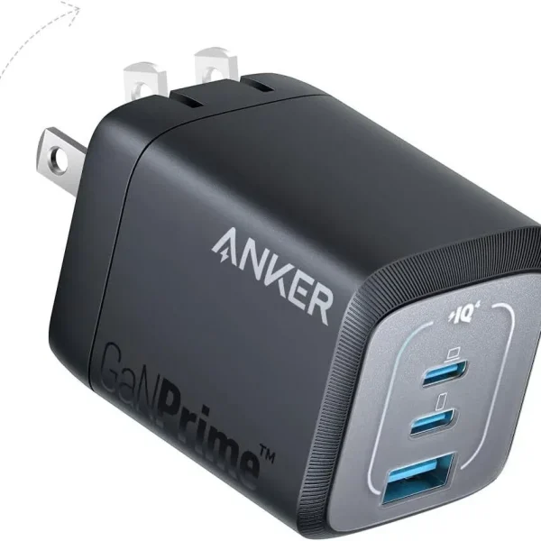 Anker 67W USB C Charger Foldable, 3-Port Compact and Fast PPS GaN Wall Charger, Fast Charger for MacBook Pro/Air, iPad Pro, Galaxy S25/S24/S23, Dell XPS 13, iPhone 16/15/14, Huawei, Xiaomi, Redmi