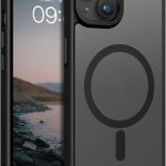 Magnetic Case for iPhone 13, Compatible with Wireless Charging [Silky Touch] [Matte PC Back] TPU Bumper Shockproof Slim Thin Phone Case 6.1" - Black