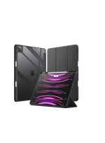 Case for iPad iPad Air 13 Inch Case M2 2024/iPad Pro 12.9 6th/5th/4th Generation 2022/2021/2020 with Pencil Holder, Clear Transparent Back Shell Slim Stand Shockproof Tablet Cover, Auto Wake/Sleep (Black)