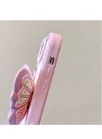 Butterfly wing bracket case suitable for I phone 13/14 mobile phone case girlfriend– purple - Image 3