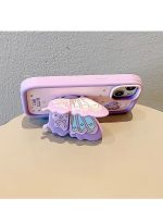 Butterfly wing bracket case suitable for I phone 13/14 mobile phone case girlfriend– purple - Image 4