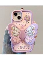 Butterfly wing bracket case suitable for I phone 13/14 mobile phone case girlfriend– purple - Image 5