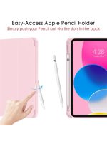 Case for iPad 10th Generation 10.9 Inch, 2022 & ipad 11th genration 2025 Case with Pencil Holder - Protective Trifold Stand Smart Cover [Support Touch ID & Auto Wake/Sleep] comaptiple with (A3354/A3355/A3356 /A2696/A2757/A2777) , Pink - Image 2