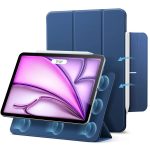 magnatic Case Compatible with iPad Air 13 inch (2024) M2, [Built-in Pencil Holder] Shockproof Cover, Auto Wake/Sleep, (Navy blue) - Image 2