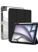 Case for iPad Air 13 Inch magnatic Case 2024, TPU Flexible Back Cover with Pencil Holder for iPad Air 13 M2, Support Pencil Pro Charging, Auto Wake/Sleep, Black