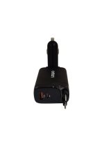 Onten  OTN-CW72 4-in-1 Retractable Car Charger - Output power 92W Lightning and USB-C cables, plus USB-A and USB-C ports