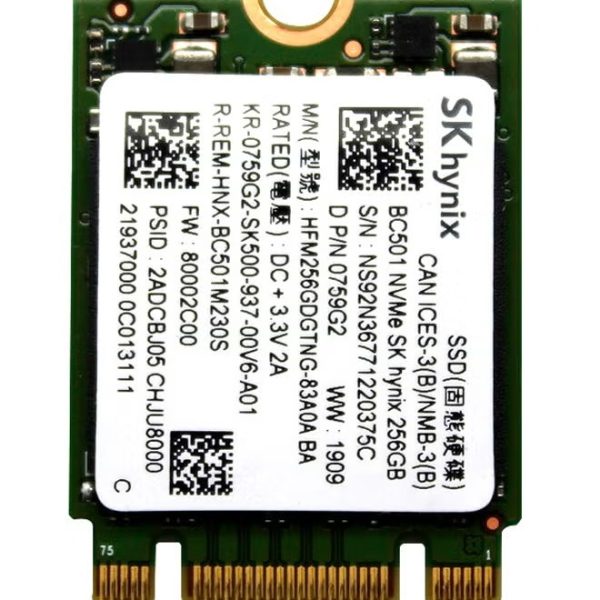 SK Hynix 256GB PCIe NVMe 2230 SSD (HFM256GDGTINI)