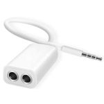 Headphone splitter audio cable 3.5mm male to 2 female jack 3.5mm splitter adapter aux cable for for iphone for samsung mp3 player (white 0.17m)