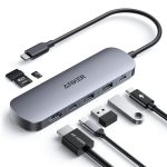 Anker USB C Hub, 7-in-1 Multi-Port USB Adapter for Laptops, 4K@60Hz USB C to HDMI Splitter, 100W Max Power Delivery, 3xUSBA & C 3.0 Data Ports, SD/TF Card, for Type C Devices (Charger Not Included)