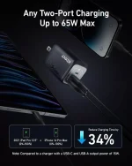 Anker 67W USB C Charger Foldable, 3-Port Compact and Fast PPS GaN Wall Charger, Fast Charger for MacBook Pro/Air, iPad Pro, Galaxy S25/S24/S23, Dell XPS 13, iPhone 16/15/14, Huawei, Xiaomi, Redmi - Image 4