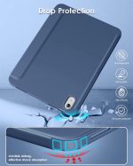 magnetic Case for iPad Pro 11 Case 2022/ 2021 /air4/air5 10.9 "/ ipad air6/air7 11" with Pencil Holder Premium Protective Case Cover with Soft TPU Back and Auto Sleep/Wake Feature for iPad Pro 11 comaptiple with (A2228 / A2231 / A2068 / A2230) , navy blue - Image 6