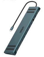 Onten ont-9399 17-in-1 USB-C Hub Dual HDMI 4K M.2 HDD Enclosure 3-Screen Display Dual Gigabit Ethernet Card Reader for Laptop/Phone