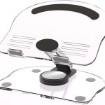 S882 Tablet and Laptop Holder, Foldable Acrylic Desk Mount Stand, Features a Spiral Design for Easy Rotation, Rotates 360 Degrees, 180 Angles