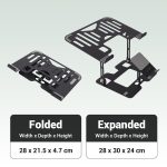 Foldable Laptop Stand, with Mobile Stand, Upto 17 inch Compatible, Multi-Angle Adjustment, Anti-Slip Silicone Pads, Carbon Steel Body, Anti-Rust, for Laptop, Smartphones and Tablets - Image 4