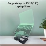 Foldable Laptop Stand, with Mobile Stand, Upto 17 inch Compatible, Multi-Angle Adjustment, Anti-Slip Silicone Pads, Carbon Steel Body, Anti-Rust, for Laptop, Smartphones and Tablets - Image 6