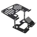 Foldable Laptop Stand, with Mobile Stand, Upto 17 inch Compatible, Multi-Angle Adjustment, Anti-Slip Silicone Pads, Carbon Steel Body, Anti-Rust, for Laptop, Smartphones and Tablets