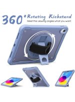 case for iPad (A16) 11th/10th Generation 11/10.9 inch 2025/2022,Rugged Shockproof Protective Cover with 360° Rotating Hand Strap/Stand,Screen Protector,Pencil Holder, pen, blue - Image 5
