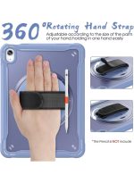 case for iPad (A16) 11th/10th Generation 11/10.9 inch 2025/2022,Rugged Shockproof Protective Cover with 360° Rotating Hand Strap/Stand,Screen Protector,Pencil Holder, pen, blue - Image 4