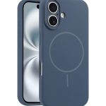 Silicon cover Compatible with iPhone 16 Case, Liquid Silicone Case, Full Body Protective Cover, Shockproof, Slim Phone Case, Anti-Scratch Soft Microfiber Lining – Dark blue