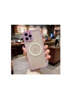 Magnetic Case for iPhone 16 pro , Compatible with Wireless Charging [Silky Touch] [Matte PC Back] TPU Bumper Shockproof Slim Thin Phone Case - purple