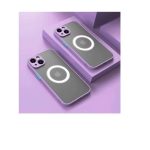 Magnetic Case for iPhone 16 , Compatible with Wireless Charging [Silky Touch] [Matte PC Back] TPU Bumper Shockproof Slim Thin Phone Case - purple