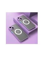 Magnetic Case for iPhone 16 , Compatible with Wireless Charging [Silky Touch] [Matte PC Back] TPU Bumper Shockproof Slim Thin Phone Case - purple