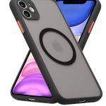 Magnetic Case for iPhone 11, Compatible with Wireless Charging [Silky Touch] [Matte PC Back] TPU Bumper Shockproof Slim Thin Phone Case 6.1" - Black