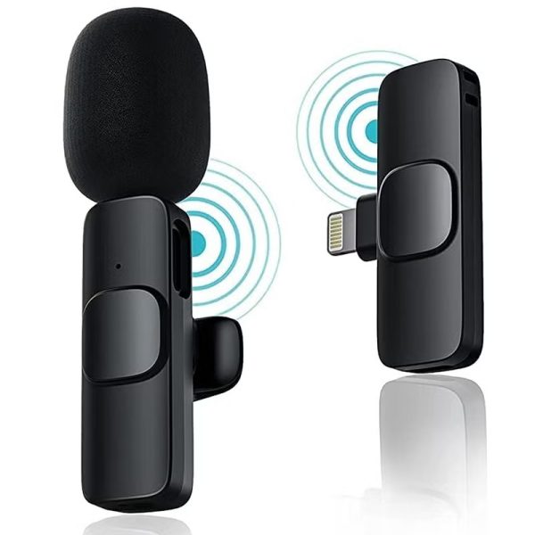 K9 Wireless Microphone Dual Omnidirectional Recording Clip Mic with Receiver for Lightning Camera Laptop for Vlogging YouTube Online Class Zoom Call
