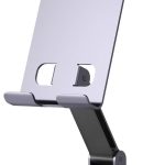 Metal phone Holder for Desk, Portable & Foldable Cell Phone Stand for Office & Kitchen,60°Rotating, Adjustable Tablet Stand for All Mobile Phones (silver)