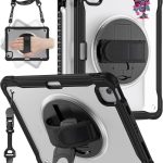 Case for iPad Air 11 inch M3/M2(2025/2024) and Air 5th/4th Generation 10.9‘’ & Pro 11inch 4th/3rd/2nd/1st(22/21/20/18) Cover with Pencil Holder,Screen Protector,Hand Stand, pen, Black