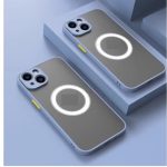 Magnetic Case for iPhone 16 , Compatible with Wireless Charging [Silky Touch] [Matte PC Back] TPU Bumper Shockproof Slim Thin Phone Case - light blue