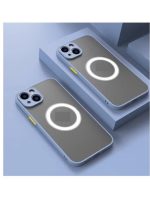 Magnetic Case for iPhone 16 , Compatible with Wireless Charging [Silky Touch] [Matte PC Back] TPU Bumper Shockproof Slim Thin Phone Case - light blue