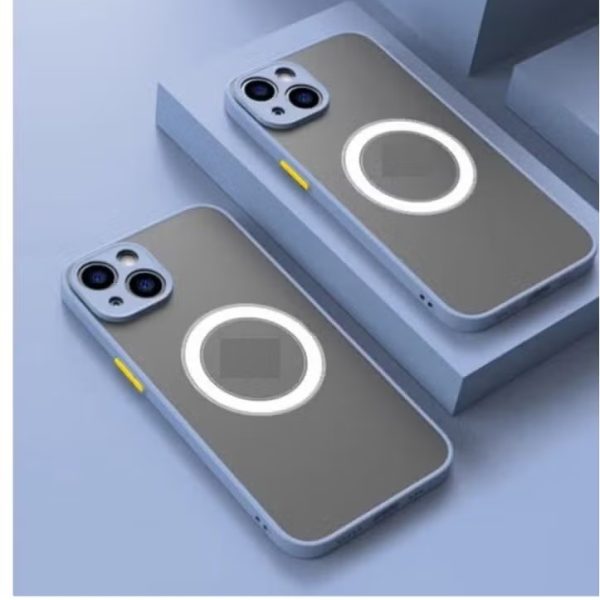 Magnetic Case for iPhone 16 , Compatible with Wireless Charging [Silky Touch] [Matte PC Back] TPU Bumper Shockproof Slim Thin Phone Case - light blue