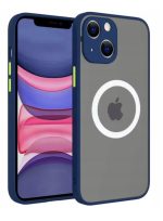 Magnetic Case for iPhone 11 , Compatible with Wireless Charging [Silky Touch] [Matte PC Back] TPU Bumper Shockproof Slim Thin Phone - Blue - Image 4