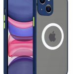 Magnetic Case for iPhone 11 , Compatible with Wireless Charging [Silky Touch] [Matte PC Back] TPU Bumper Shockproof Slim Thin Phone - Blue